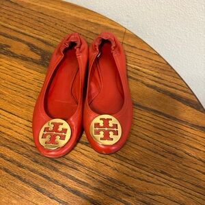 Tory Burch Red Ballet Flats quiet luxury